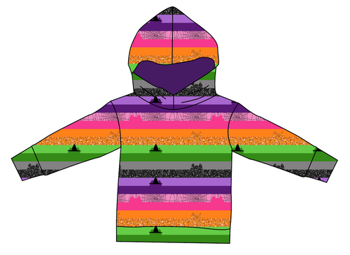 Spooky Meow Stripes Ladies Oversized Hoodie