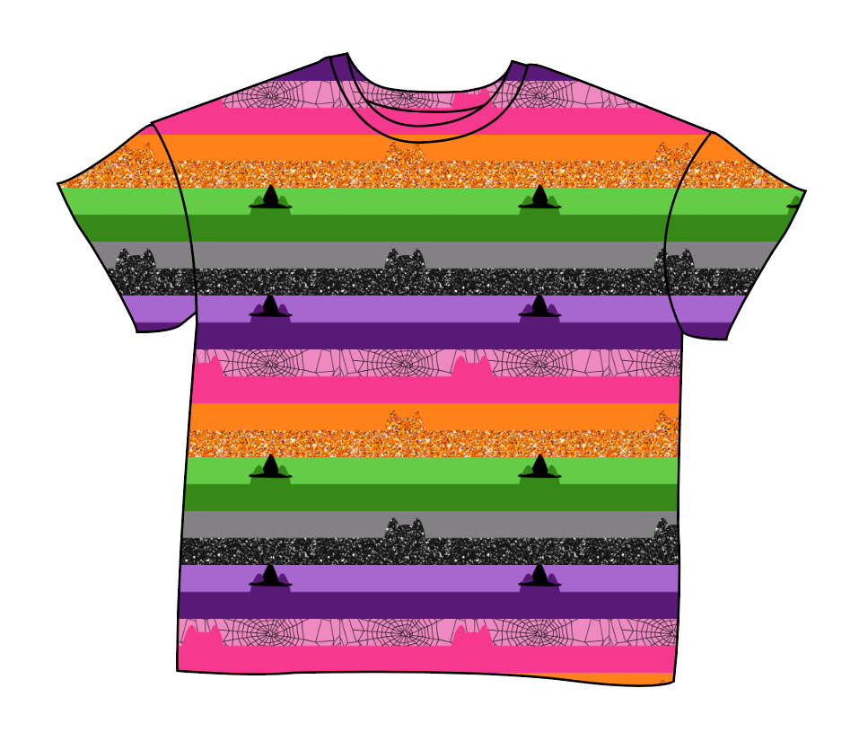 Spooky Meow Stripes Ladies' Oversized Tee