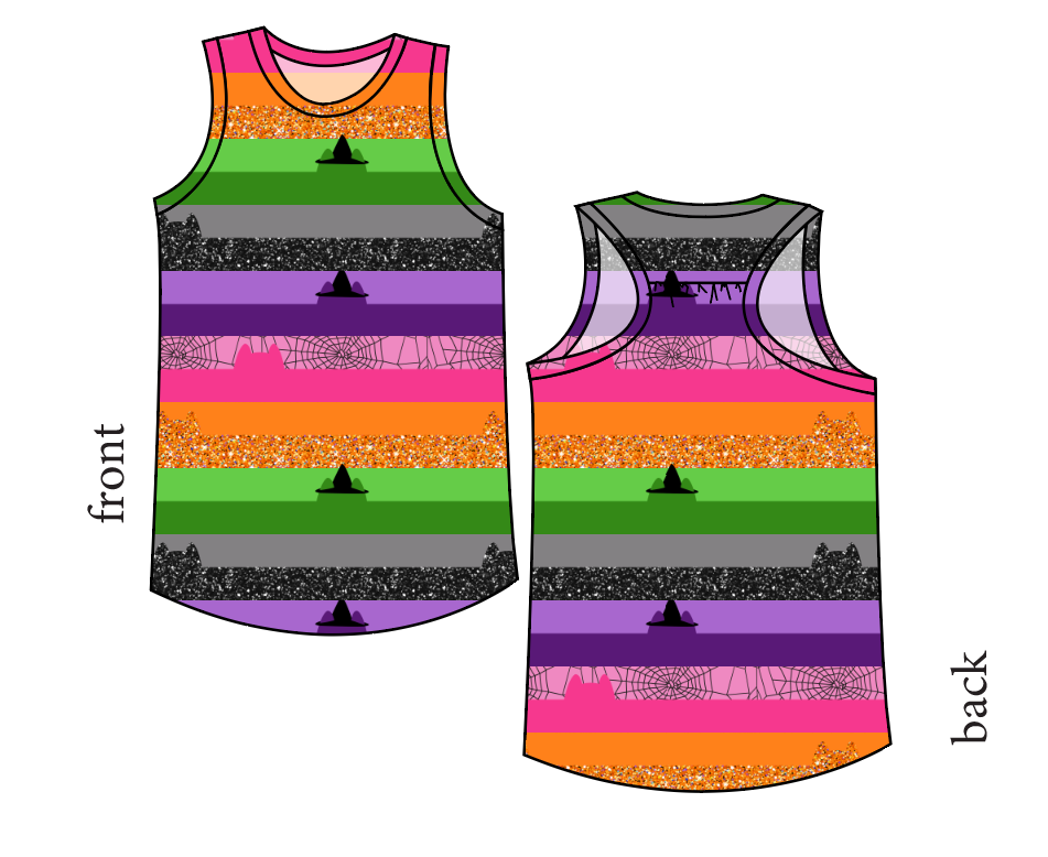 Spooky Meow Stripes Summer Tank