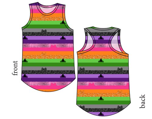 Spooky Meow Stripes Ladies' Summer Tank