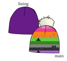 Load image into Gallery viewer, Spooky Meow Stripes Slouchy Beanie (Reversible!)