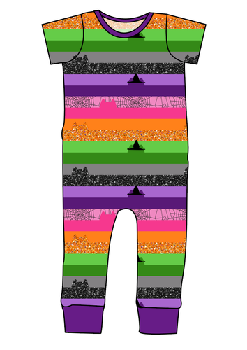 Spooky Meow Stripes Emmett Pants And Shorts T-Shirt Romper