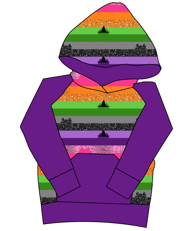 Spooky Meow Stripes Mens' Hoodie