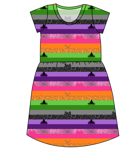 Spooky Meow Stripes Ladies' Play Dress