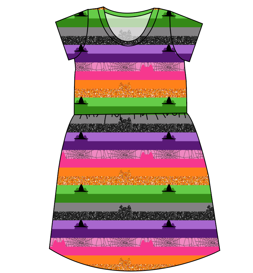 Spooky Meow Stripes Ladies' Play Dress