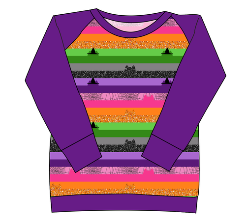 Spooky Meow Stripes Ladies' Classic Crewneck