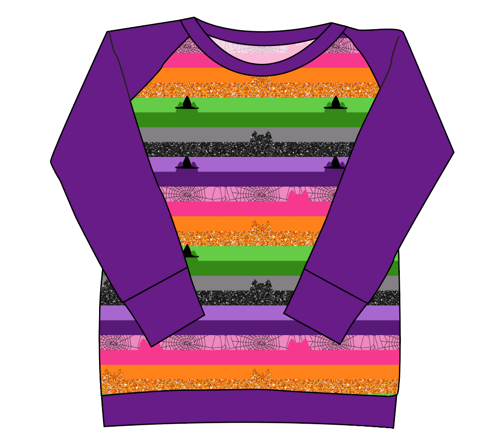 Spooky Meow Stripes Ladies' Classic Crewneck