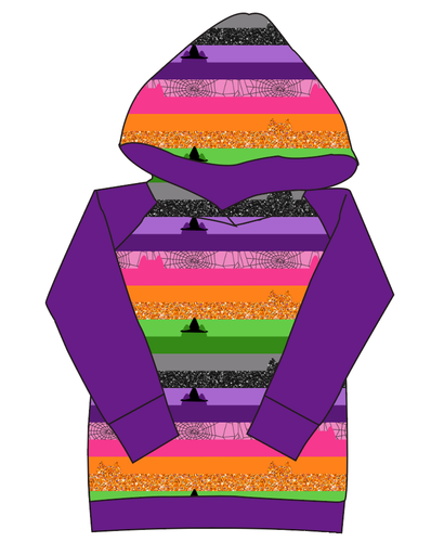 Spooky Meow Stripes Ladies Hoodie