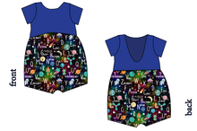 Load image into Gallery viewer, ABC Galaxy Low Back Romper and Bubble Romper
