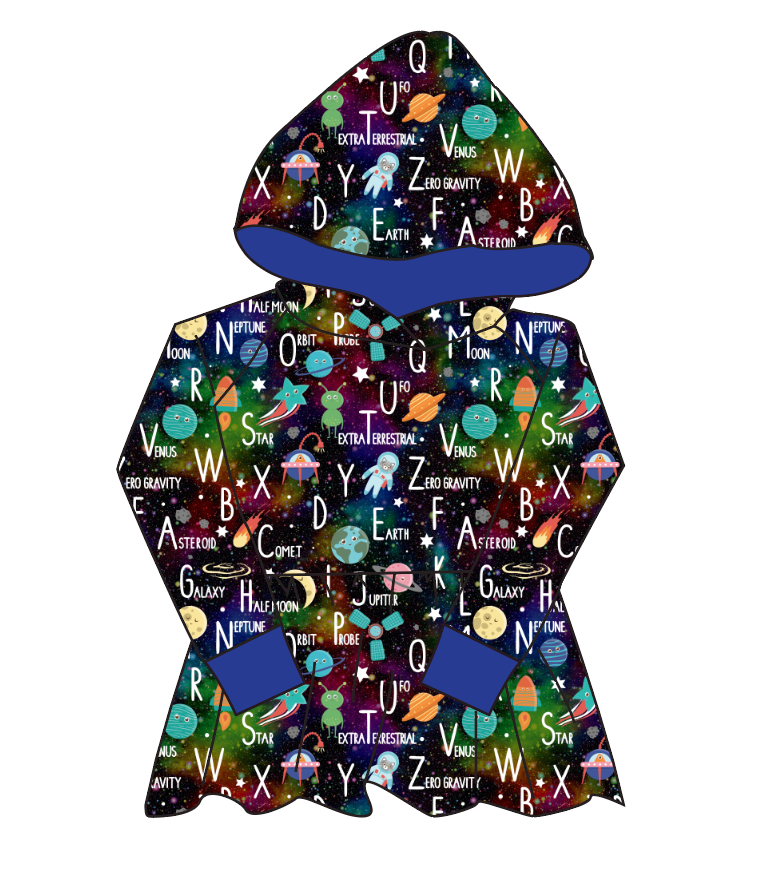ABC Galaxy Peplum Hoodie (or Crewneck)