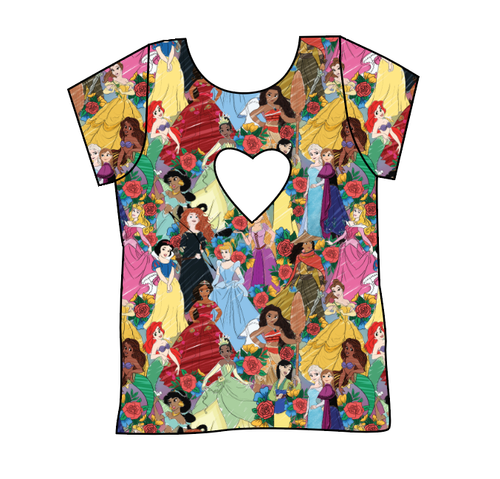 Floral Princesses Cambria Heart Back Tee
