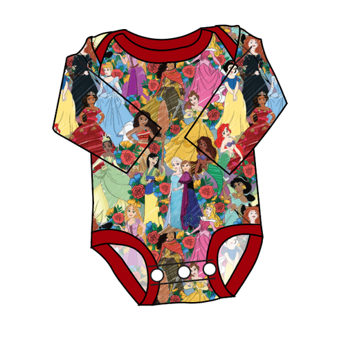 Floral Princesses Lap Neck Bodysuit