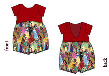 Load image into Gallery viewer, Floral Princesses Low Back Romper and Bubble Romper