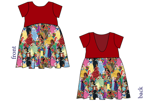 Floral Princesses Low Back Dress