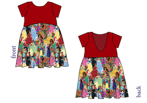 Floral Princesses Low Back Dress