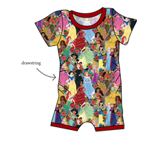 Load image into Gallery viewer, Floral Princesses Grow With Me Pants And Shorts Romper