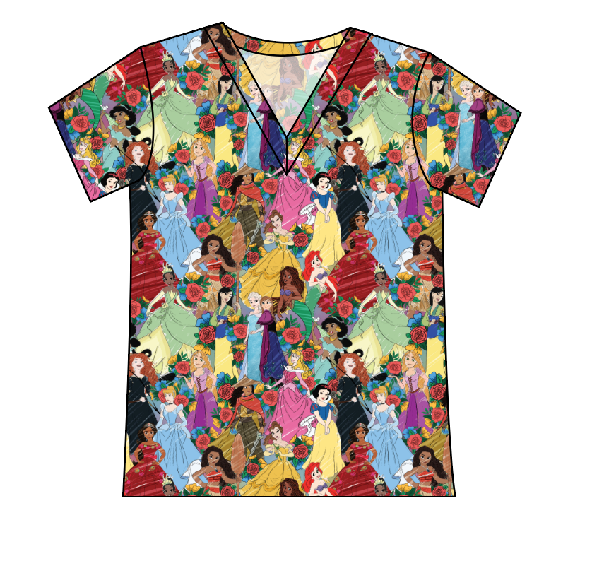 Floral Princesses Ladies' Slouchy V-Neck Tee