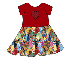 Floral Princesses Molly Heart Back Twirly Dress