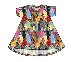 Floral Princesses Basic T-Shirt Dress