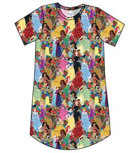Floral Princesses Ladies' T-Shirt Dress
