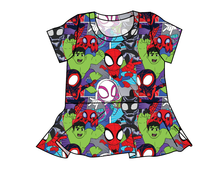 Load image into Gallery viewer, Go Webs Go Peplum Top