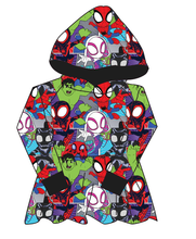 Load image into Gallery viewer, Go Webs Go Peplum Hoodie (or Crewneck)