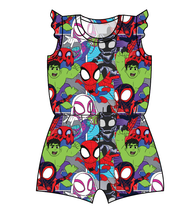 Load image into Gallery viewer, Go Webs Go Ivy Summer Romper
