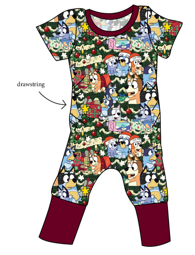 Verandah Santa Grow With Me Pants And Shorts Romper