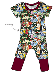 Verandah Santa Grow With Me Pants And Shorts Romper