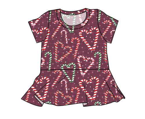 Candy Cane Lane Peplum Top
