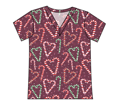 Candy Cane Lane Ladies' Slouchy V-Neck Tee