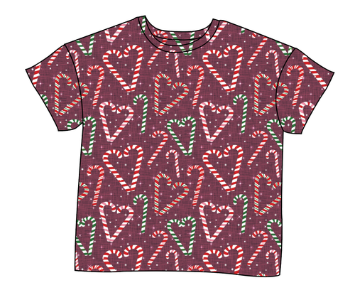 Candy Cane Lane Ladies' Oversized Tee