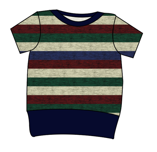 Holiday Stripes Grow With Me Tee