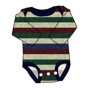 Holiday Stripes Lap Neck Bodysuit