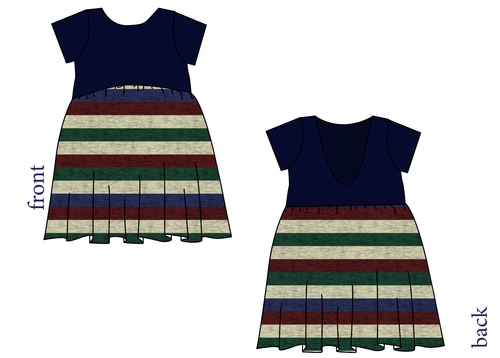 Holiday Stripes Low Back Dress