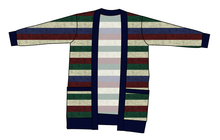 Load image into Gallery viewer, Holiday Stripes Ladies&#39; Grandpa Cardigan
