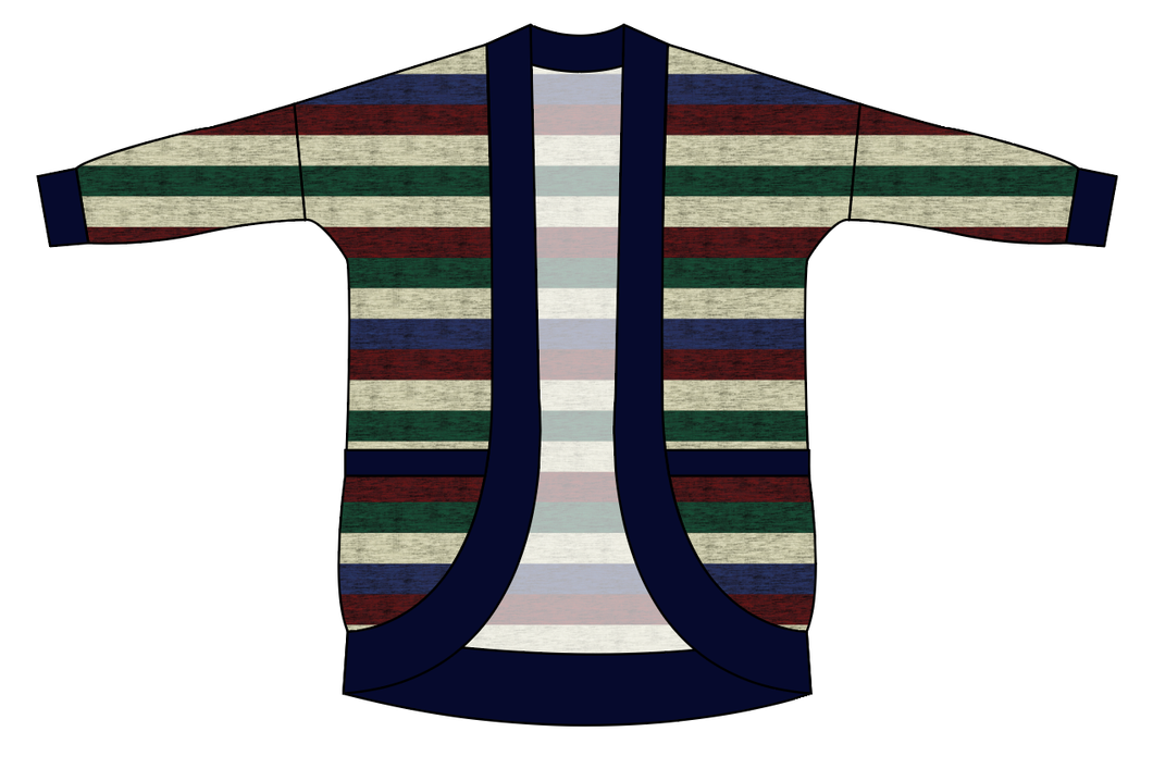 Holiday Stripes Ladies' Cocoon Cardigan
