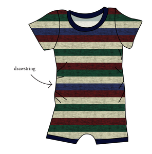 Holiday Stripes Grow With Me Pants And Shorts Romper