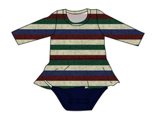 Load image into Gallery viewer, Holiday Stripes Peplum Top