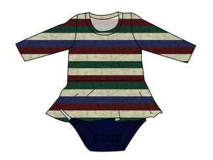 Holiday Stripes Peplum Top