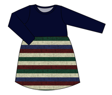 Load image into Gallery viewer, Holiday Stripes Play Dress