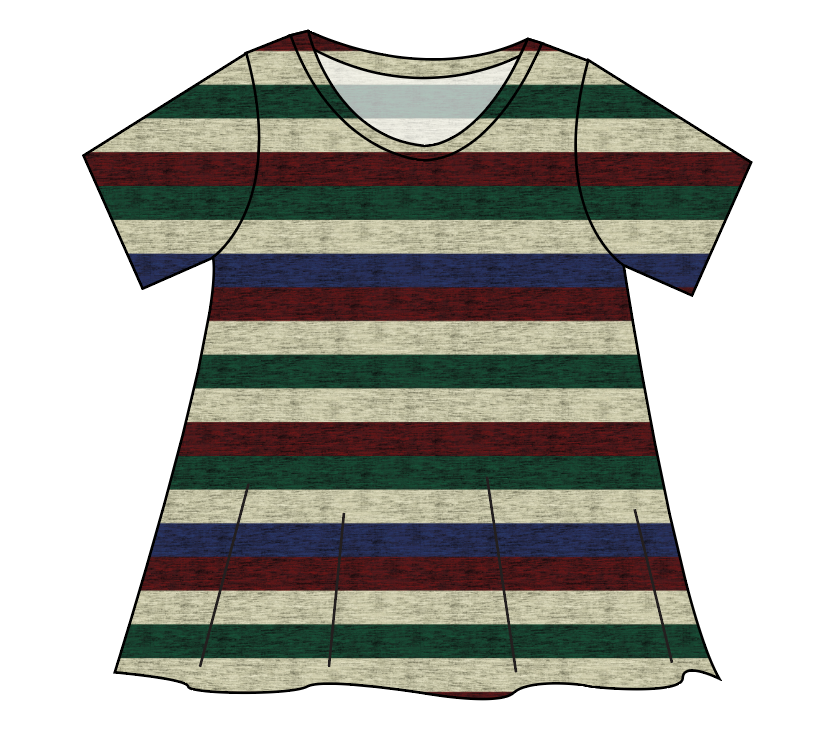 Holiday Stripes Ladies' Swing Tee