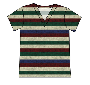 Holiday Stripes Ladies' Slouchy V-Neck Tee