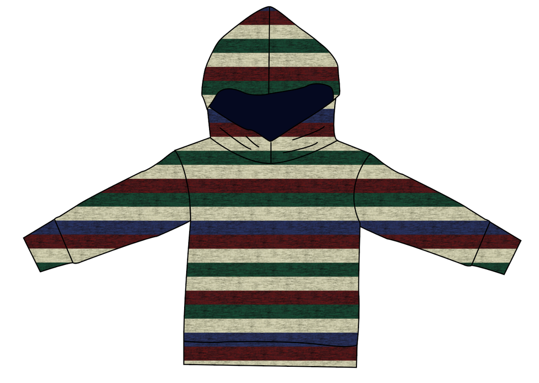 Holiday Stripes Ladies Oversized Hoodie