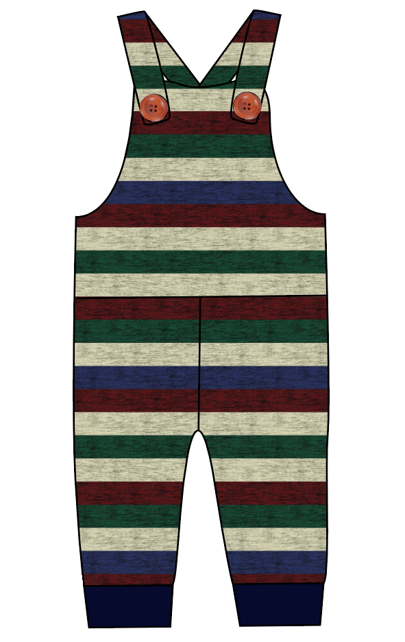Holiday Stripes Overalls and Shortalls