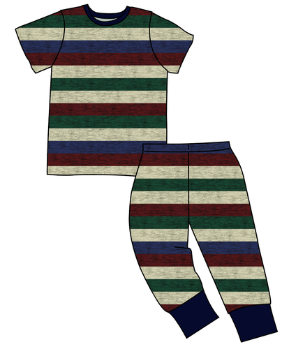 Holiday Stripes Basic Loungewear Set