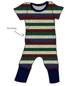 Holiday Stripes Grow With Me Pants And Shorts Romper