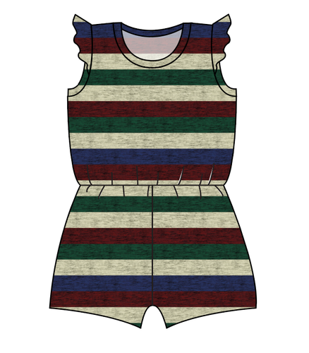 Holiday Stripes Ivy Summer Romper