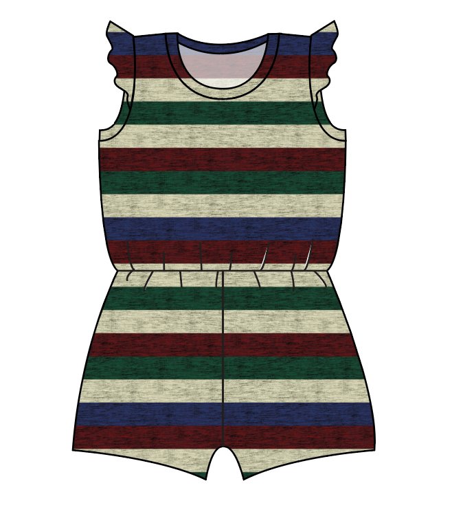 Holiday Stripes Ivy Summer Romper