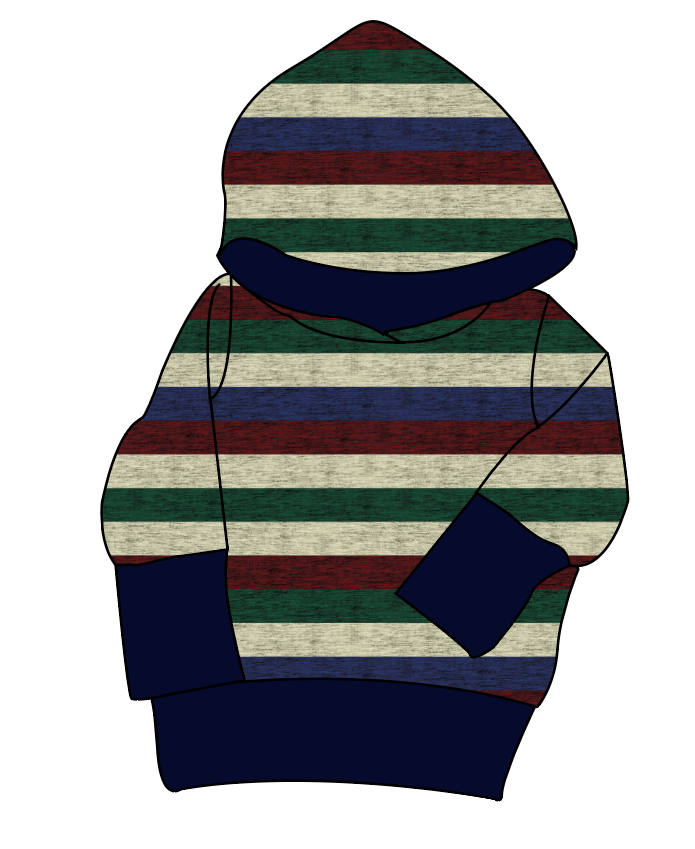 Holiday Stripes Grow With Me Hoodie (or Crewneck)